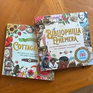 SET OF 2 - STICKER BOOKS - Bibliophilia & Cottagecore